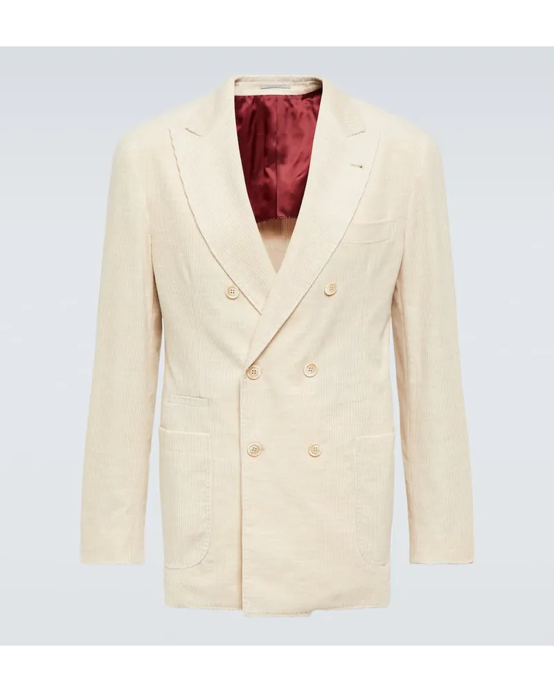 Brunello Cucinelli Blazer aus Cord Weiss