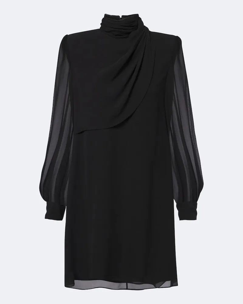 Valentino Garavani Minikleid aus Seidengeorgette Schwarz
