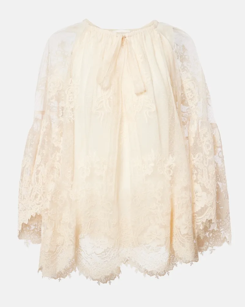 Zimmermann Schluppenbluse Hypnotic aus Spitze Beige