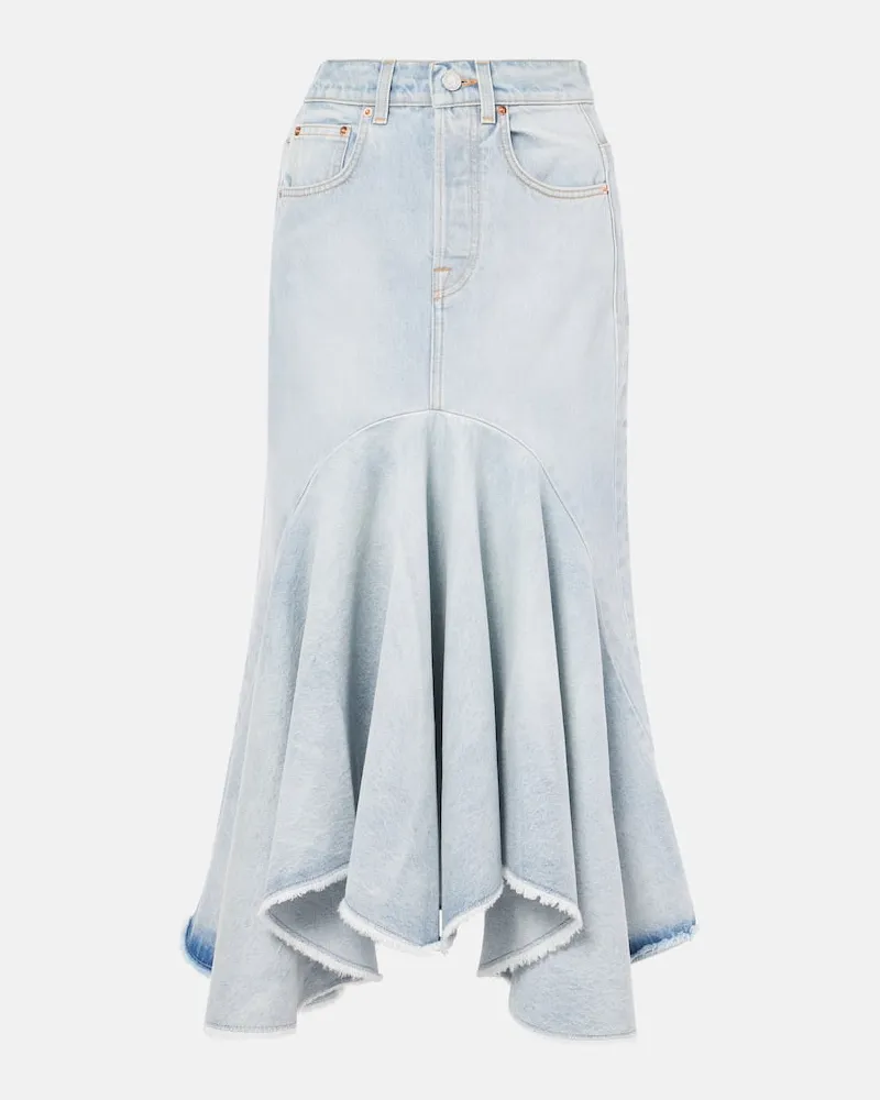 VETEMENTS Midirock Godet aus Denim Blau