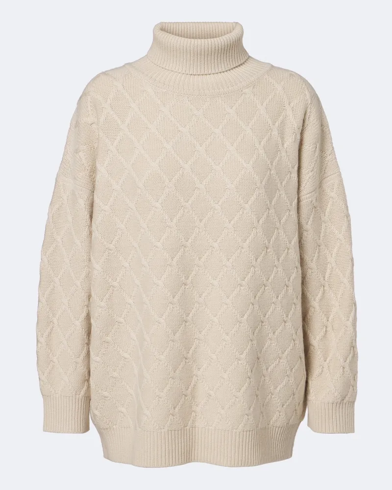 Max Mara Rollkragenpullover aus Wolle und Kaschmir Beige