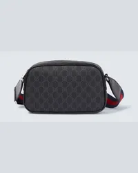 Gucci Schultertasche Web Stripe GG aus Canvas Schwarz