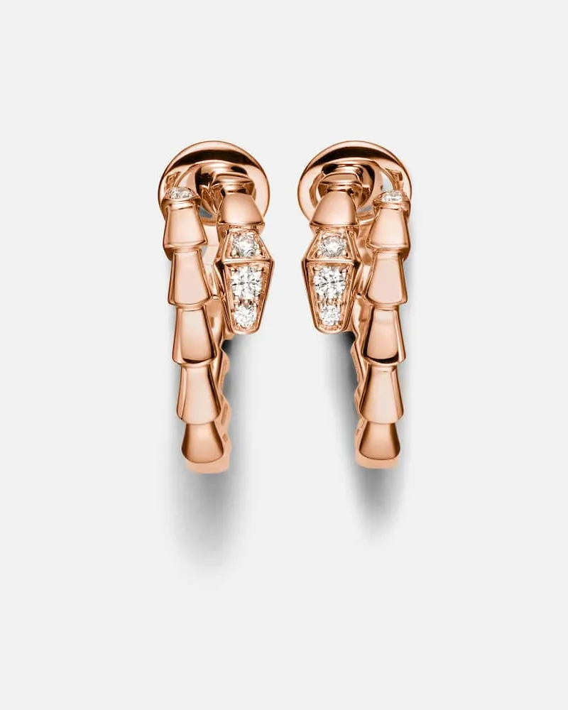 Bulgari Ohrringe Serpenti Viper aus 18kt Roségold mit Diamanten Gold