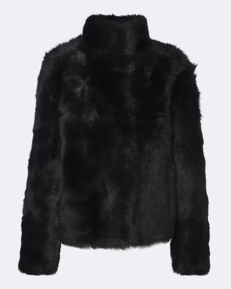 Yves Salomon Wendbarer Mantel aus Shearling Schwarz