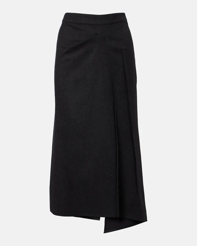 Victoria Beckham Midirock aus Schurwolle Grau