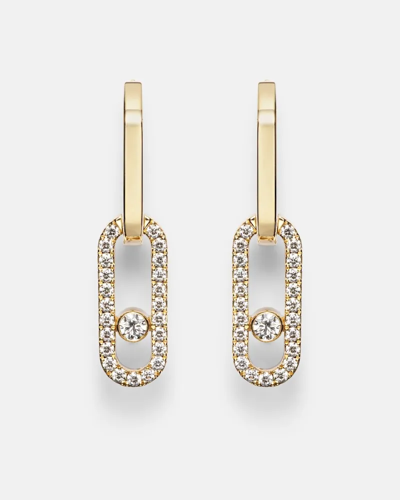 Messika Ohrringe Move Link aus 18kt Gelbgold mit Diamanten Gold