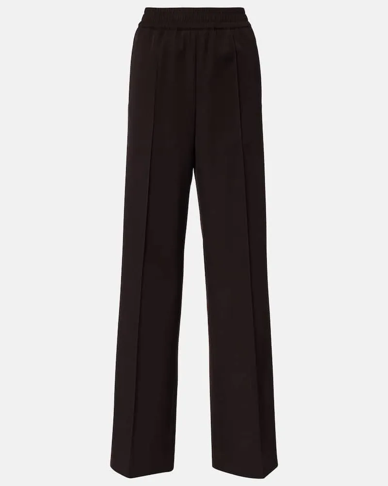 Dolce & Gabbana Weite Hose aus Schurwolle Braun