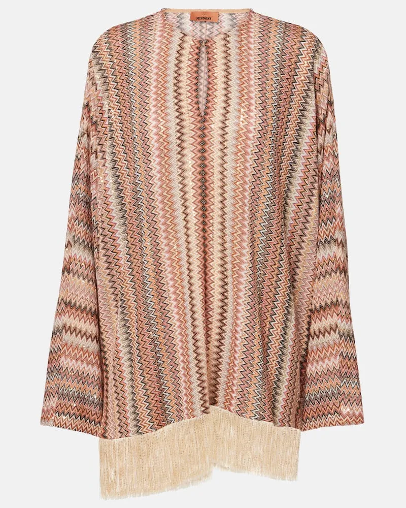 Missoni Top aus Häkelstrick mit Pailletten Multicolor