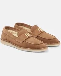 Dolce & Gabbana Loafers DG aus Veloursleder Braun