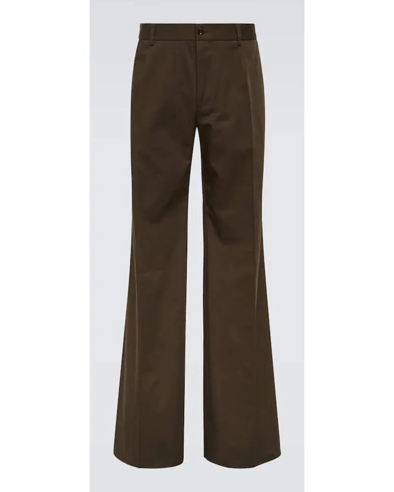 Dolce & Gabbana Weite Hose aus Baumwolle Braun