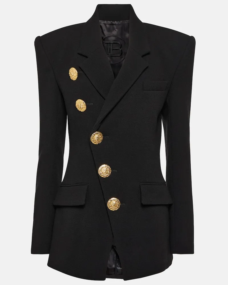 Balmain Blazer aus Schurwolle Schwarz