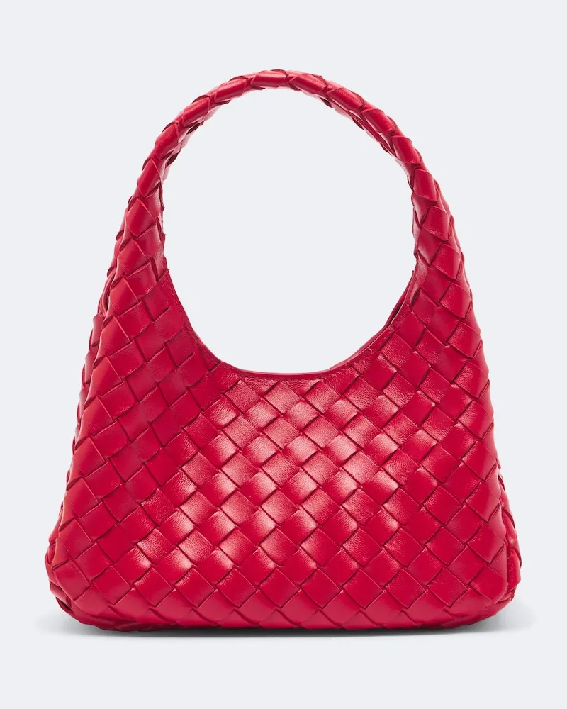 Bottega Veneta Henkeltasche Baby Campana aus Leder Rot
