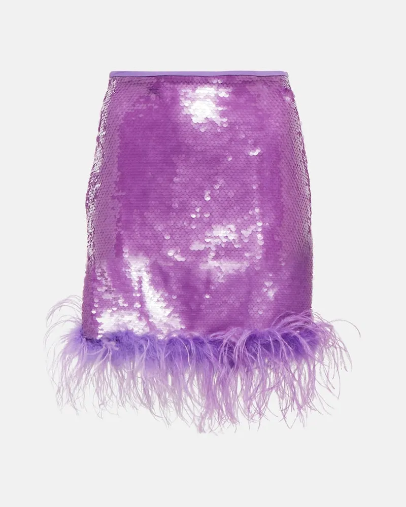 Giuseppe di Morabito Minirock mit Federn Violett