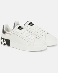 Dolce & Gabbana Sneakers Portofino aus Leder Weiss