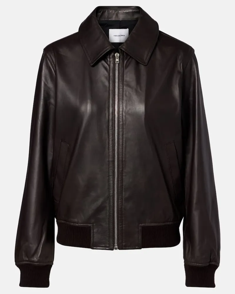 Yves Salomon Blouson aus Leder Braun