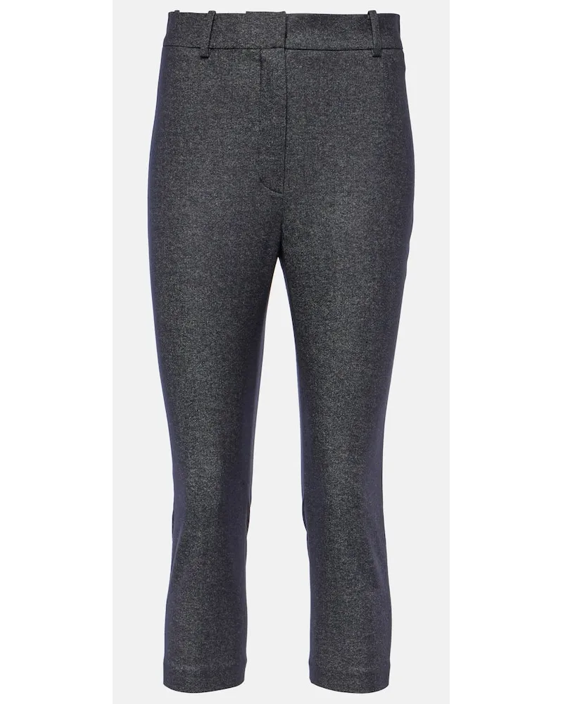 Magda Butrym High-Rise-Hose aus Wolle und Baumwolle Blau