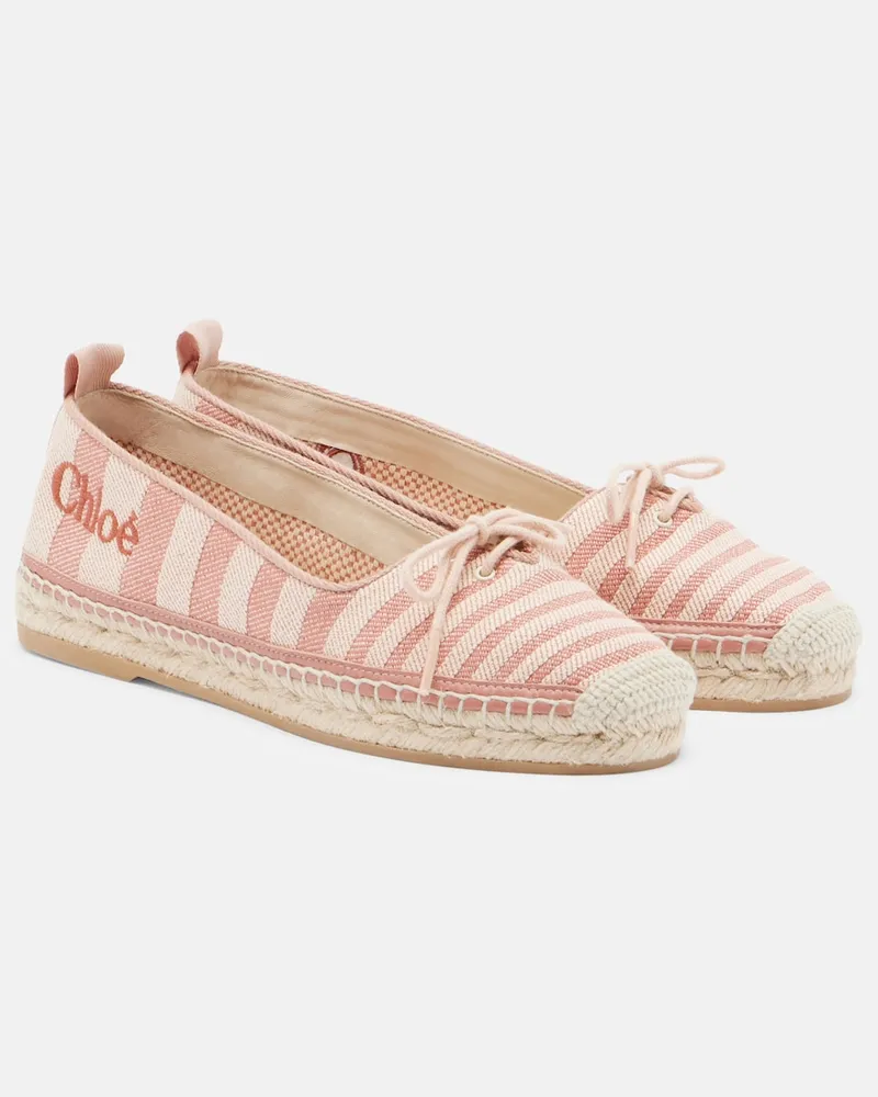 Chloé Chloé Espadrilles Isla aus Canvas Rosa