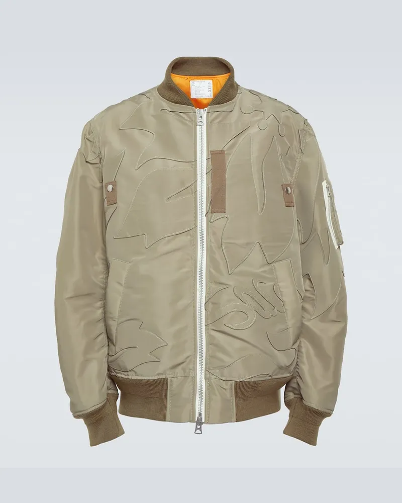 Sacai Bomberjacke aus Twill Grün