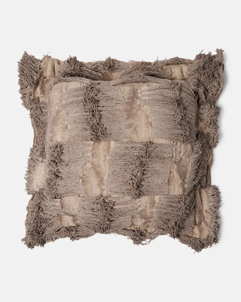 The House of Lyria Kissen Bolma aus Wolle und Baumwolle Beige