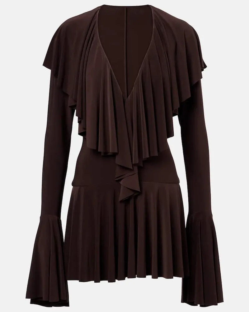 Norma Kamali Minikleid aus Jersey Braun