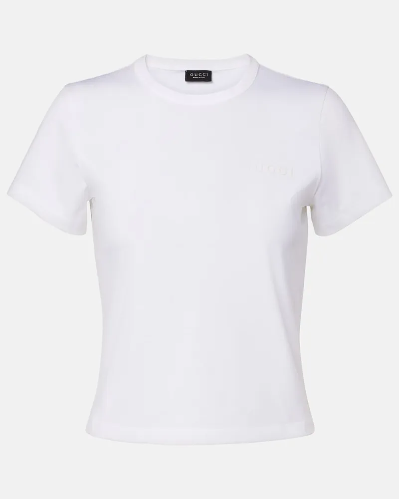 Gucci T-Shirt aus Baumwoll-Jersey Weiß