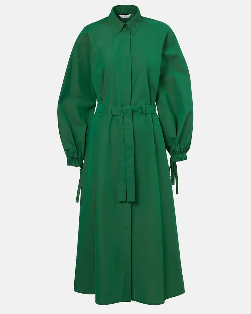 Max Mara Hemdblusenkleid Viale aus Baumwolle Grün