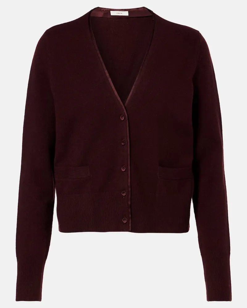 Vince Cardigan aus einem Wollgemisch Burgund