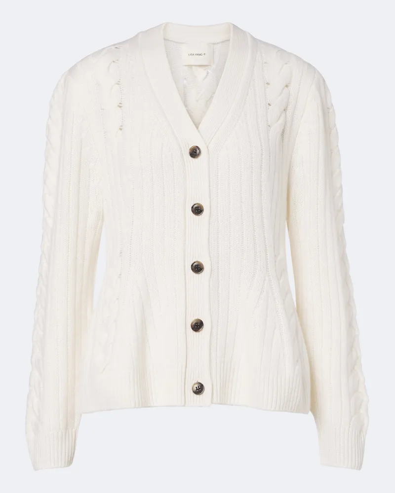 Lisa Yang Cardigan Leire aus Kaschmir Weiß