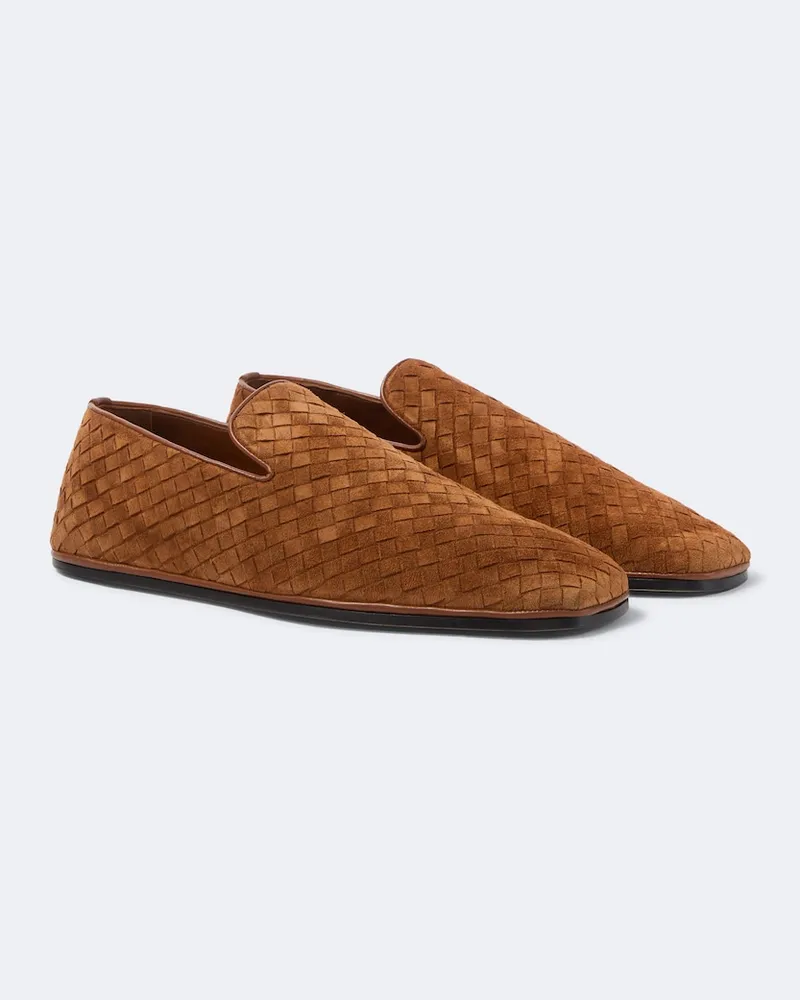 Bottega Veneta Slip-Ons Palazzo aus Veloursleder Braun