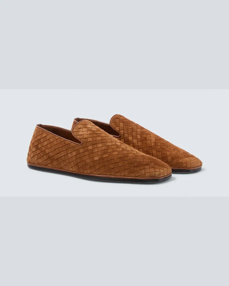 Bottega Veneta Loafers Palazzo aus Veloursleder Braun