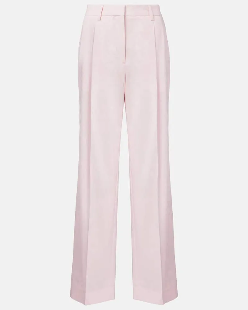 Totême Gerade High-Rise-Hose aus Baumwolle Pink