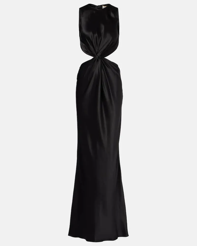 Saint Laurent Robe aus Seide Schwarz