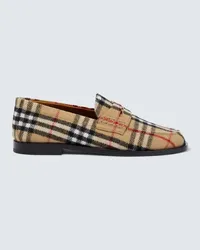 Burberry Loafers  Check aus Wolle Beige