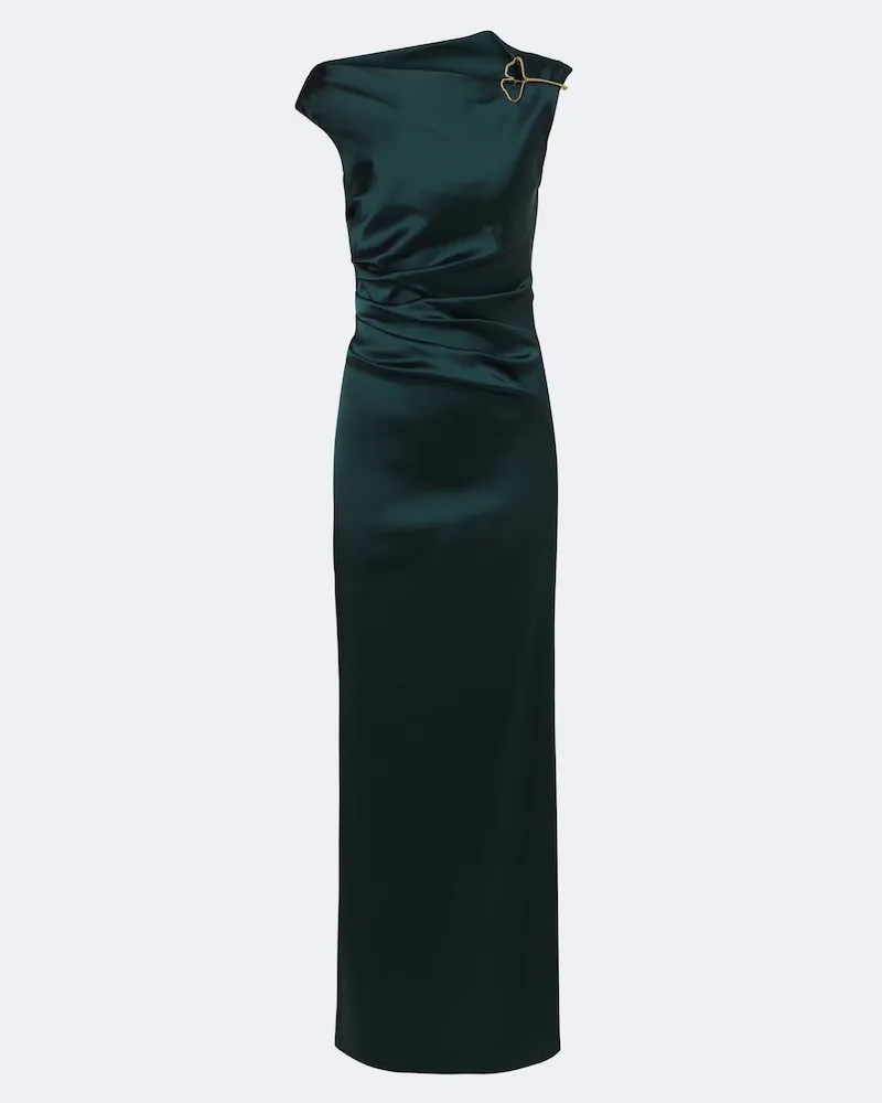 Max Mara Cocktailkleid aus Satin Grün