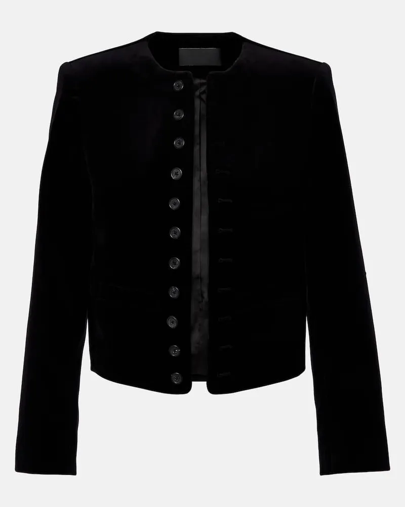 Nili Lotan Jacke Patti aus Baumwollsamt Schwarz