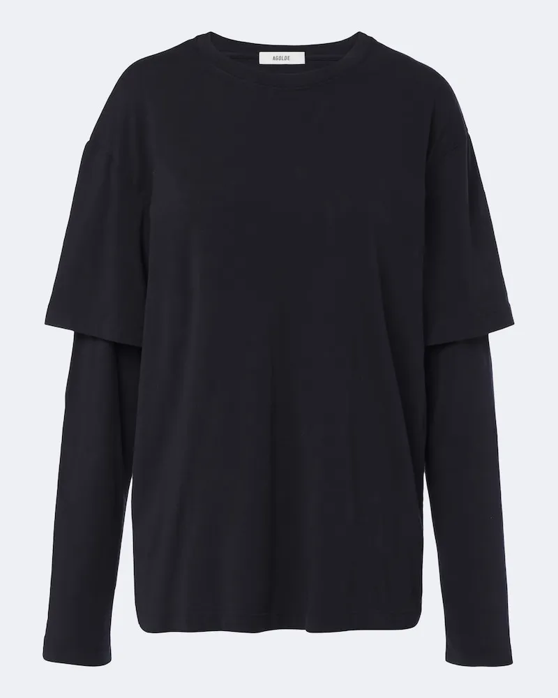 AGOLDE T-Shirt Lois aus Baumwoll-Jersey Blau