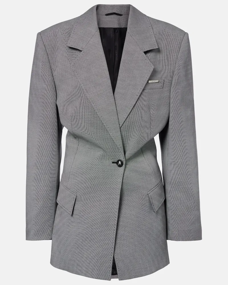 ATTICO Blazer aus Wolle und Baumwolle Grau