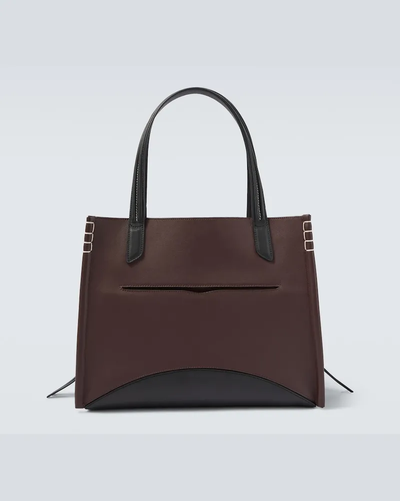 J.W.Anderson Tote Bag Loafer Cabas aus Leder Burgunderrot