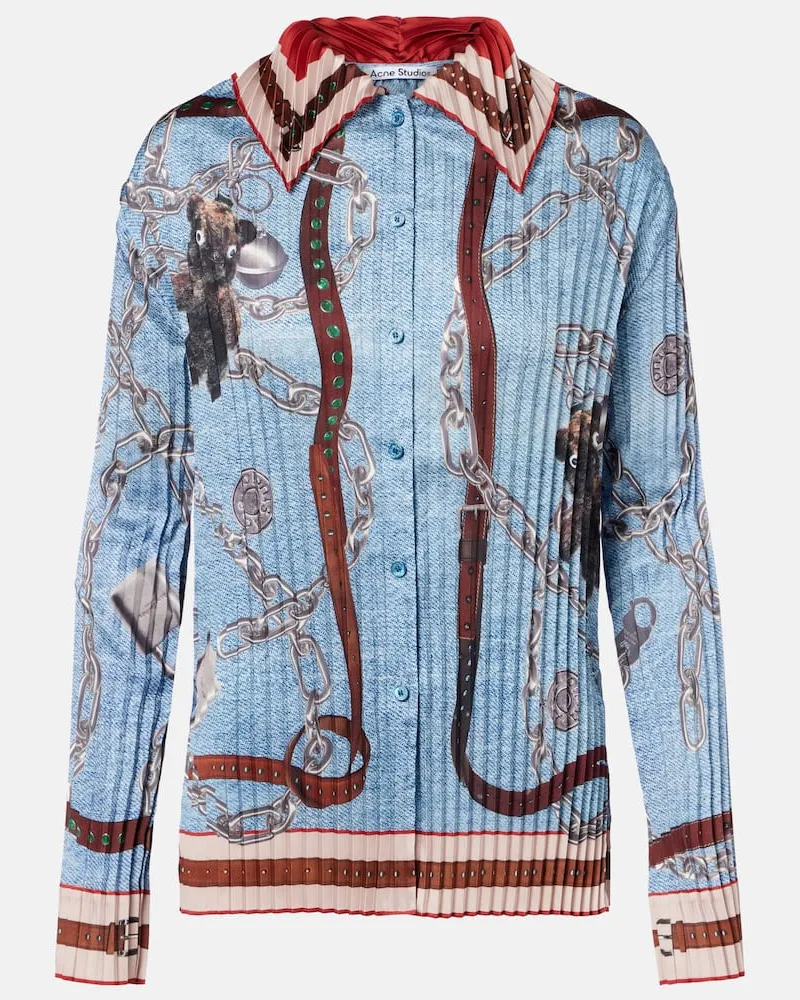 Acne Studios Bedrucktes Hemd Blau