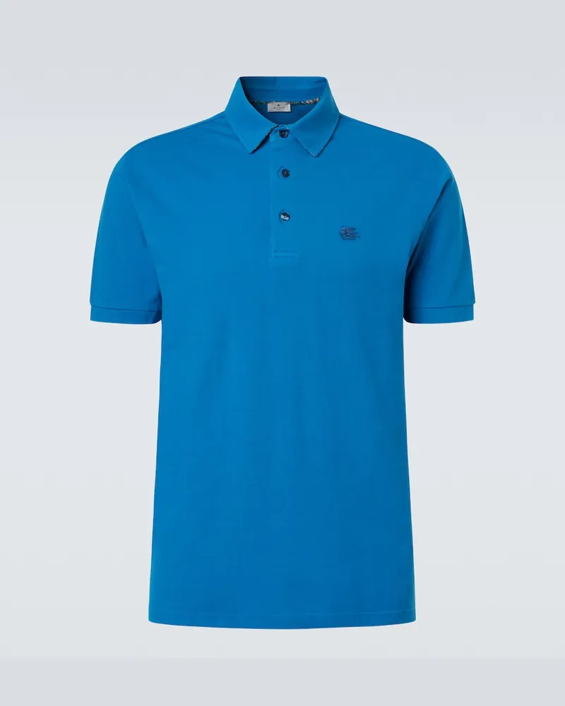 Etro Polohemd Pegaso aus Baumwolle Blau