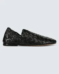 Bottega Veneta Slip-Ons Intreccio aus Leder Schwarz