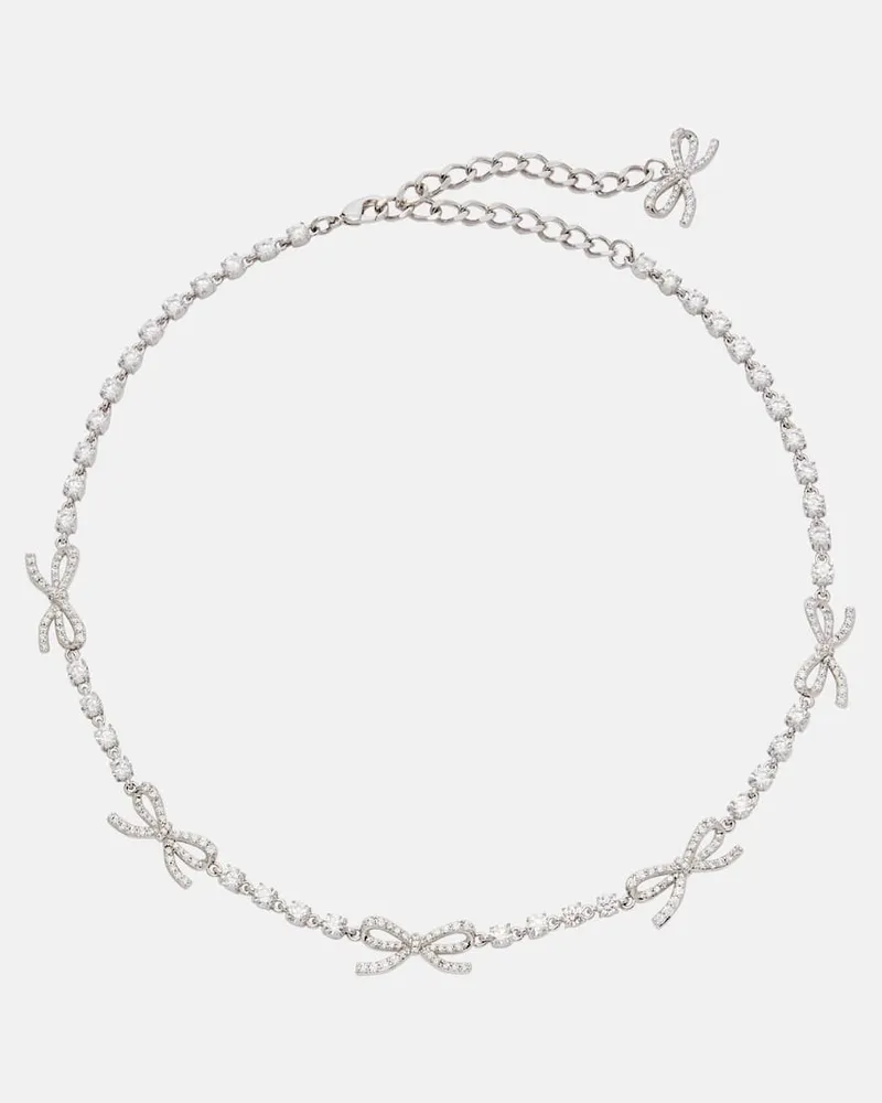 Self-Portrait Halskette mit Kristallen Silber