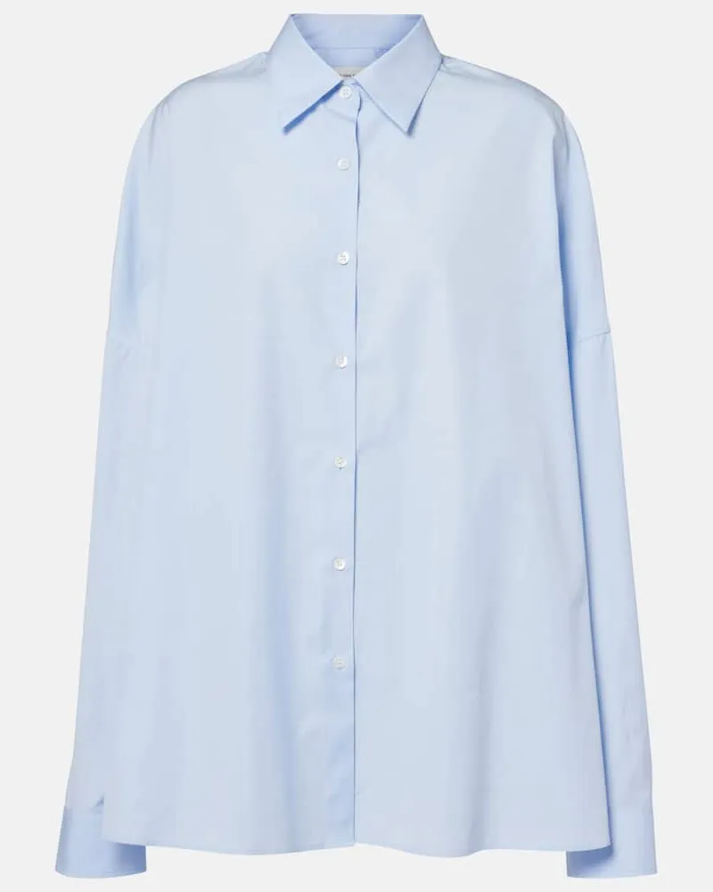 Dries van Noten Hemd aus Baumwollpopeline Blau
