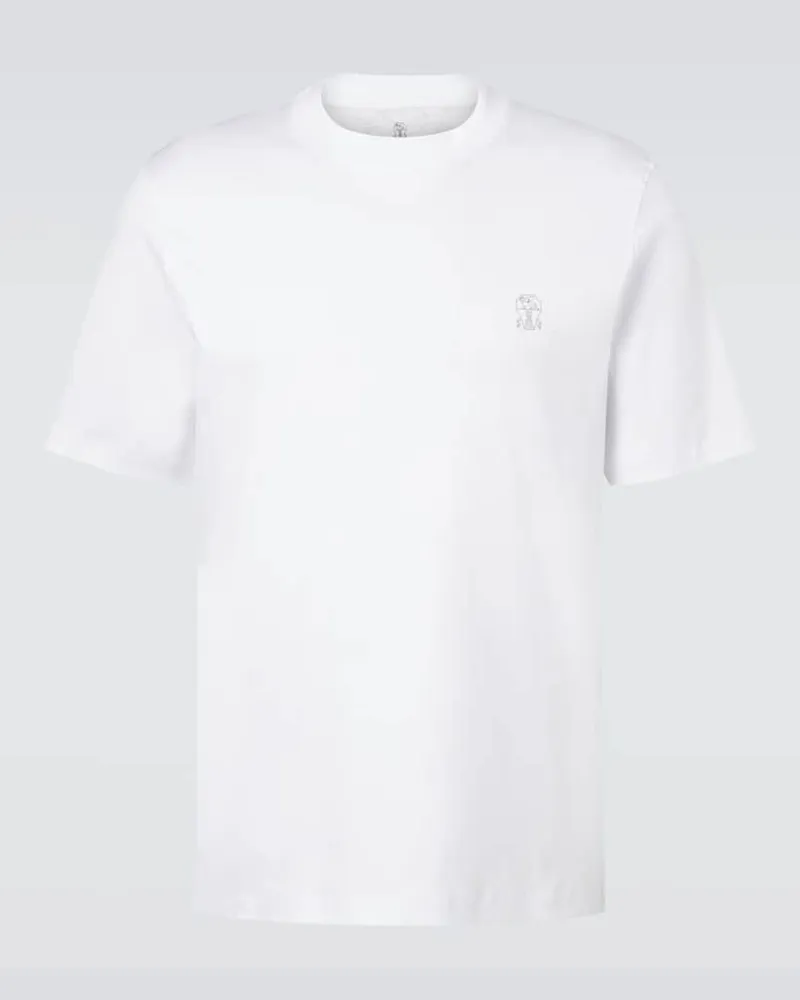 Brunello Cucinelli T-Shirt aus Baumwolle Weiß