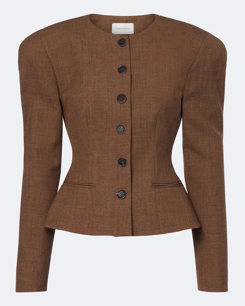 Magda Butrym Jacke aus Schurwolle Braun