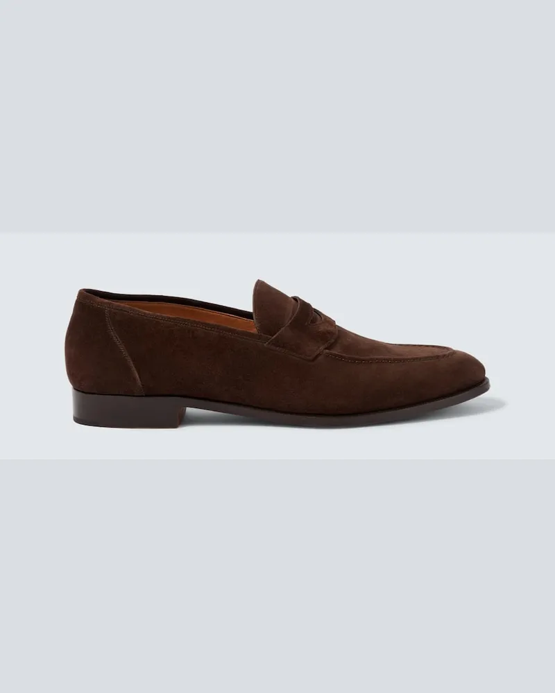 Loro Piana Loafers Sergio aus Veloursleder Braun