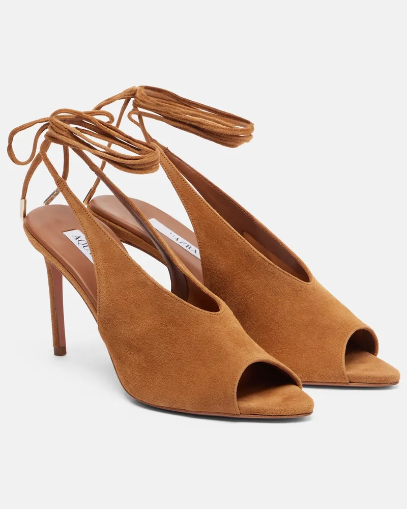 Aquazzura Slingback-Pumps Lais aus Veloursleder Braun