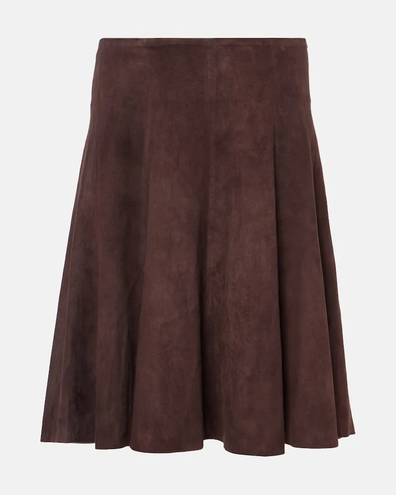 Stouls Midirock Rosalba aus Veloursleder Braun