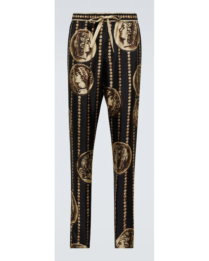 Dolce & Gabbana Gerade Hose aus Seide Multicolor