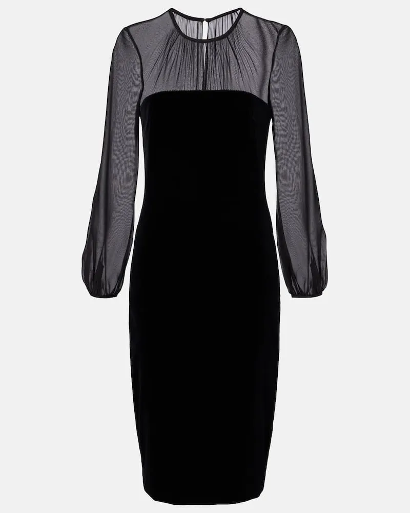 Max Mara Midikleid Carl aus Samt Schwarz